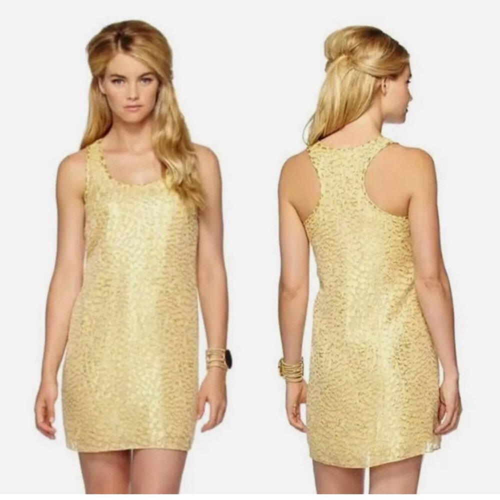 Lilly Pulitzer Metallic Gold Betty Dress - Size XXS